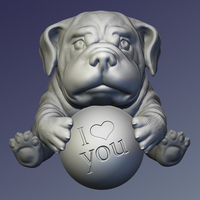 The puppy with a ball 3D print model - Thumbnail 4