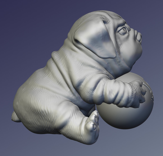 The puppy with a ball 3D print model 3D Print 241069
