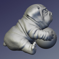 The puppy with a ball 3D print model - Thumbnail 5