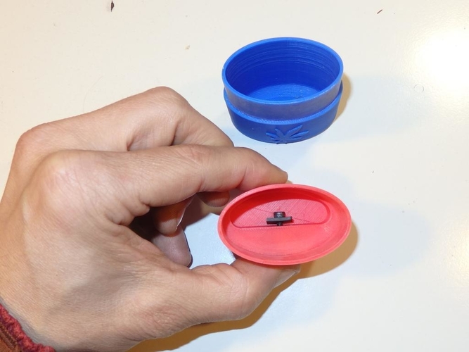 Herb container with valve cup opening - mini 3D Print 241115