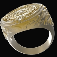 Small Ornament Signet Ring 3D Printing 241289