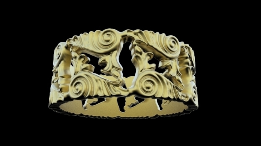 Baroque Ornaments Ring 3D Print 241378