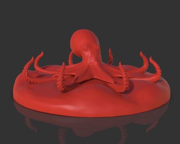 Red Octopus Figurine 3D Print 241460