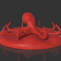 Small Red Octopus Figurine 3D Printing 241460