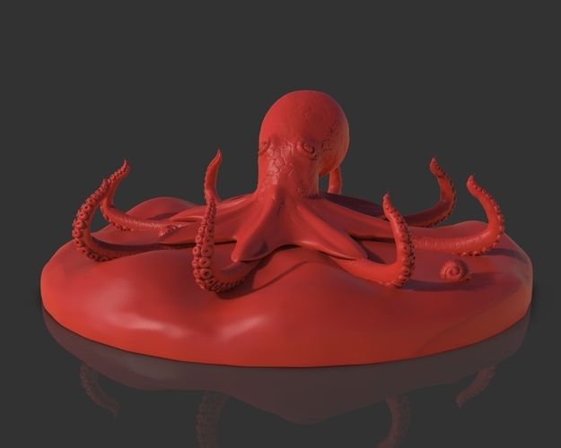 Red Octopus Figurine 3D Print 241461