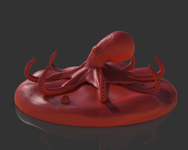 Red Octopus Figurine 3D Print 241463
