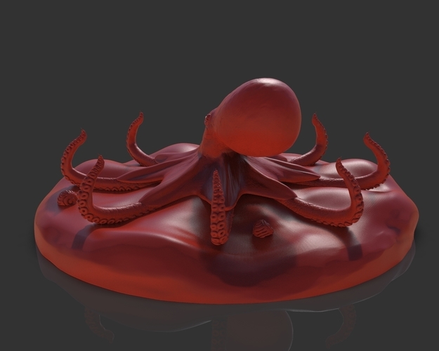 Red Octopus Figurine 3D Print 241464