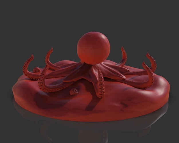 Red Octopus Figurine 3D Print 241465