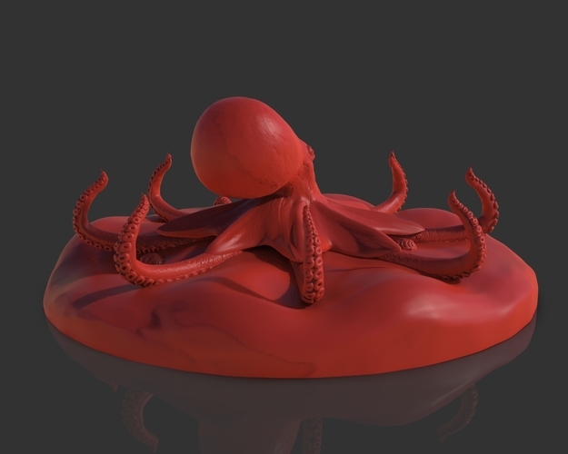 Red Octopus Figurine 3D Print 241466