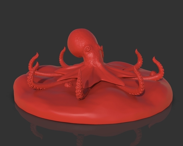 Red Octopus Figurine 3D Print 241467