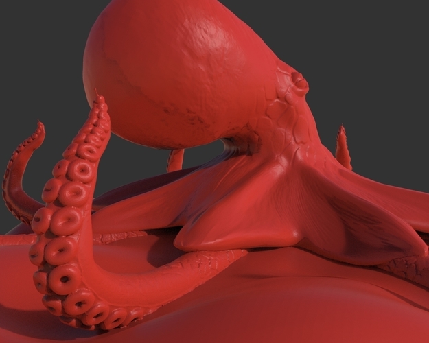 Red Octopus Figurine 3D Print 241472