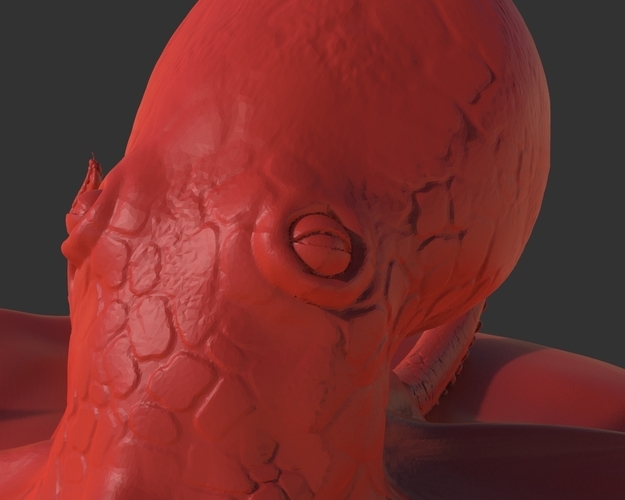 Red Octopus Figurine 3D Print 241473