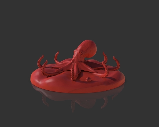 Red Octopus Figurine 3D Print 241474