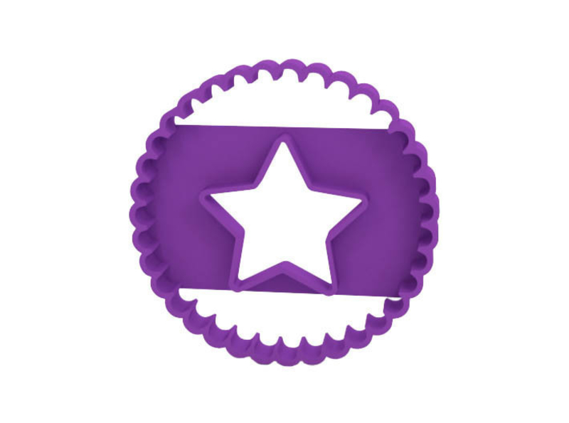 Cookie cutter with stained glass indow