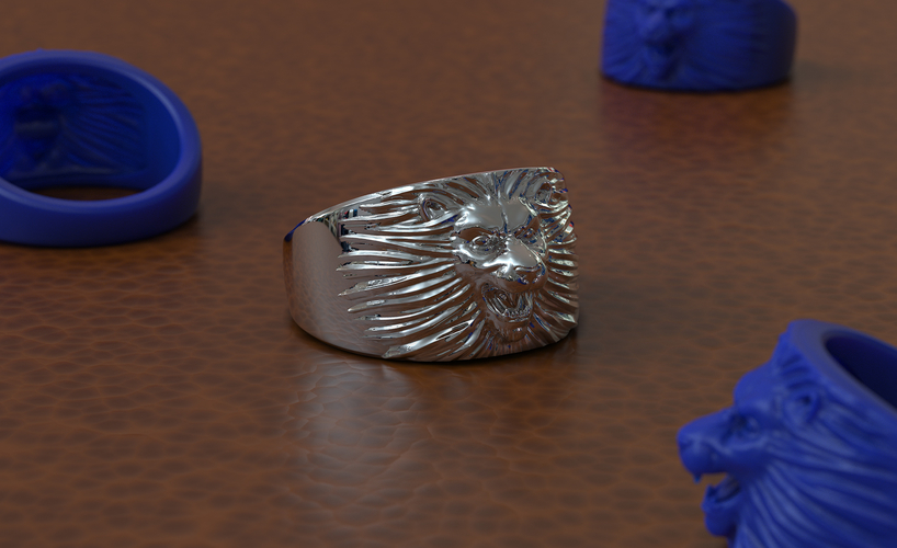 Lion Ring 3D Print 242260