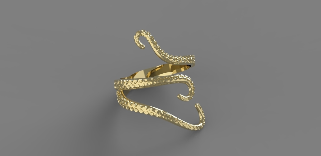 Octopus Ring 3D Print 242269