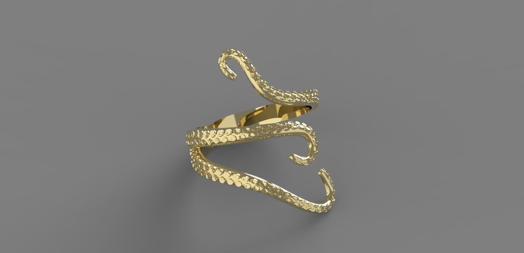 Octopus Ring 3D Print 242270