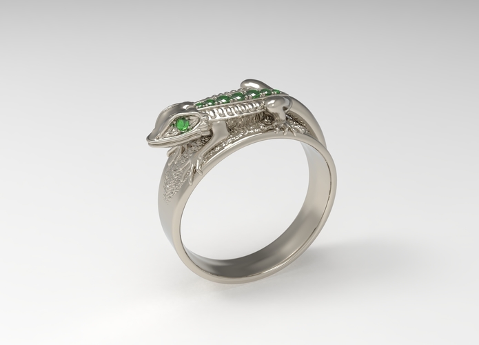 Iguana Ring 3D Print 242271