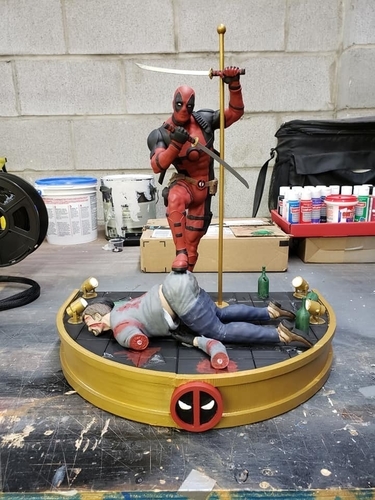 3D Printed Deadpool being an asshole diorama by 3dfigure | Pinshape