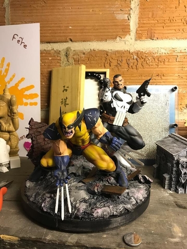 Wolverine and Punisher Diorama