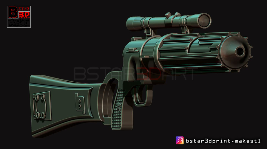 Boba Fett blaster EE 3 - Carbine Rifle - Star Wars for Cosplay 3D Print 242659