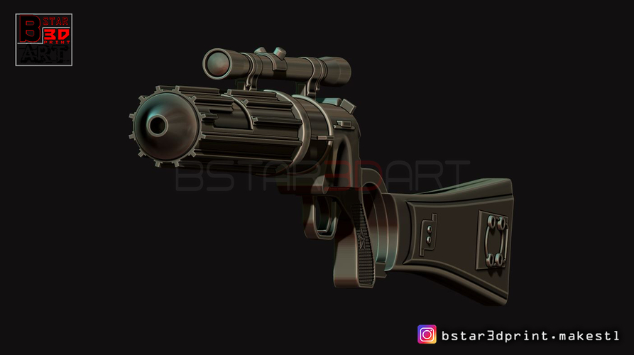 Boba Fett blaster EE 3 - Carbine Rifle - Star Wars for Cosplay 3D Print 242661