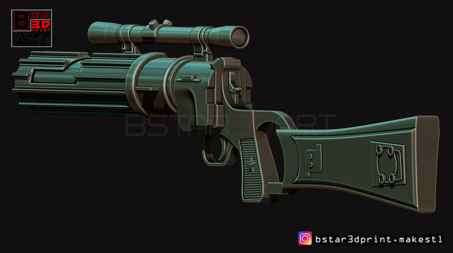 Boba Fett blaster EE 3 - Carbine Rifle - Star Wars for Cosplay 3D Print 242663