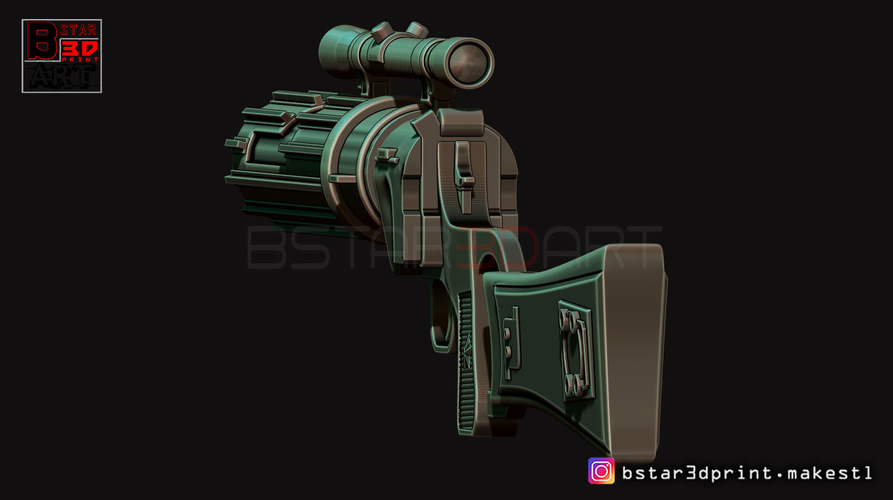 Boba Fett blaster EE 3 - Carbine Rifle - Star Wars for Cosplay 3D Print 242664