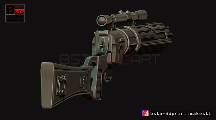 Boba Fett blaster EE 3 - Carbine Rifle - Star Wars for Cosplay 3D Print 242666