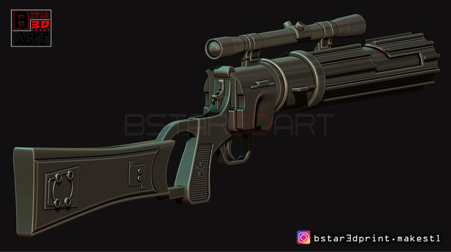Boba Fett blaster EE 3 - Carbine Rifle - Star Wars for Cosplay 3D Print 242667