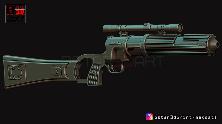 Boba Fett blaster EE 3 - Carbine Rifle - Star Wars for Cosplay 3D Print 242668