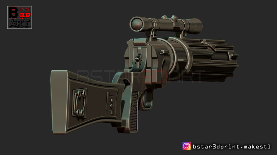 Boba Fett blaster EE 3 - Carbine Rifle - Star Wars for Cosplay 3D Print 242674