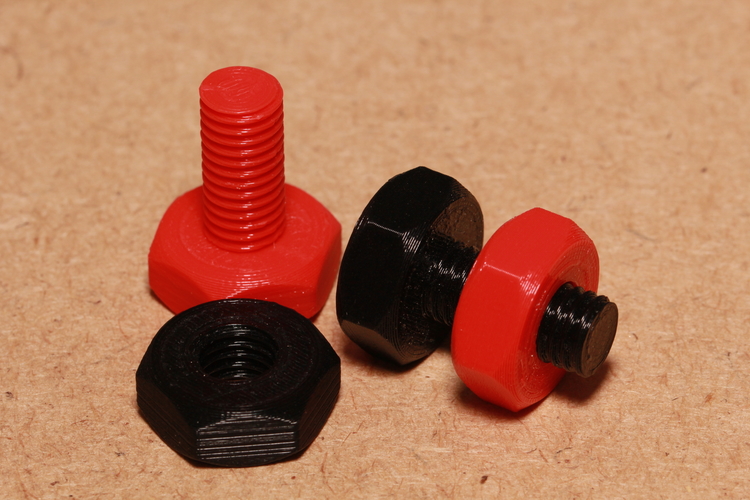Nut and bolt 3D Print 242976