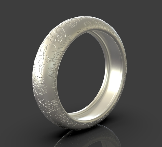 Ring With Nature Details 3D Print 243474