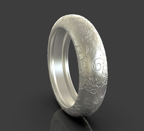 Ring With Nature Details 3D Print 243475
