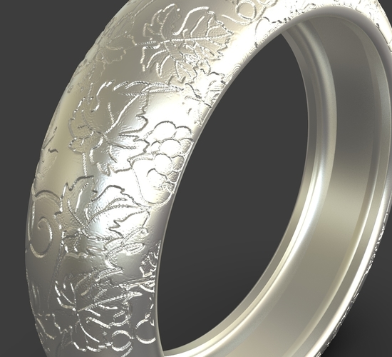Ring With Nature Details 3D Print 243476