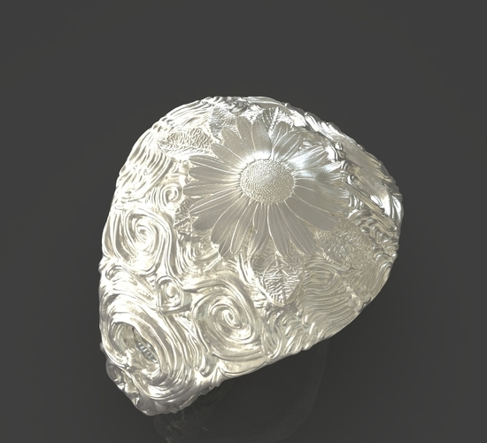 Jewelry Flower Ring 3D Print 243543