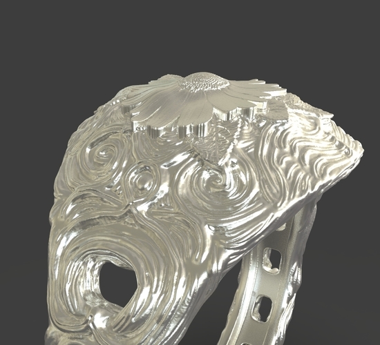 Jewelry Flower Ring 3D Print 243545
