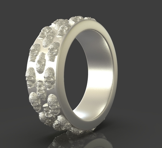 Jewelry Skulls Ring 3D Print 243622