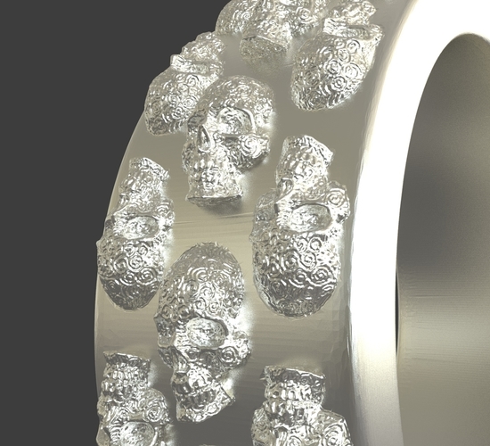 Jewelry Skulls Ring 3D Print 243625