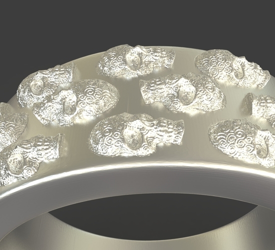 Jewelry Skulls Ring 3D Print 243626