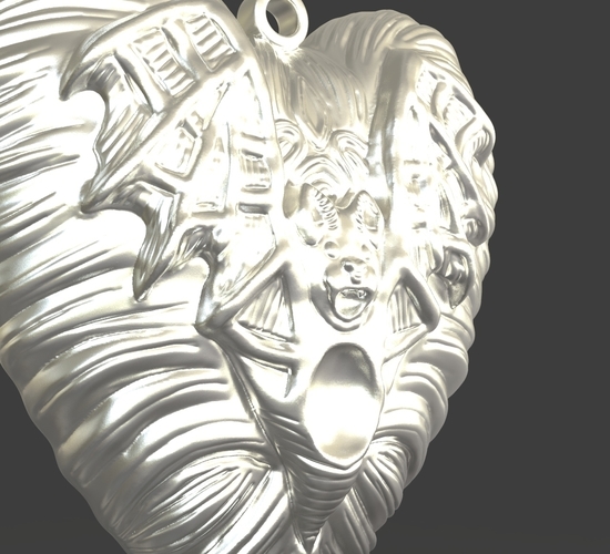 Jewelry Vampire Heart Pendant 3D Print 243668