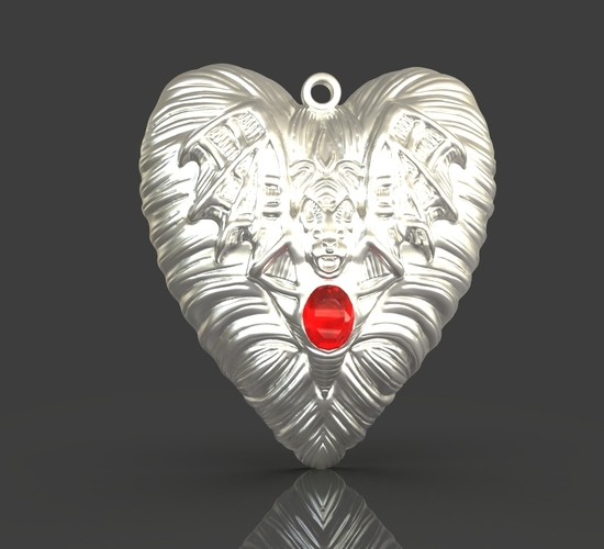 Jewelry Vampire Heart Pendant 3D Print 243672