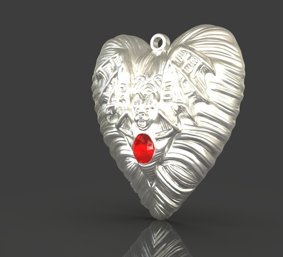 Jewelry Vampire Heart Pendant 3D Print 243673