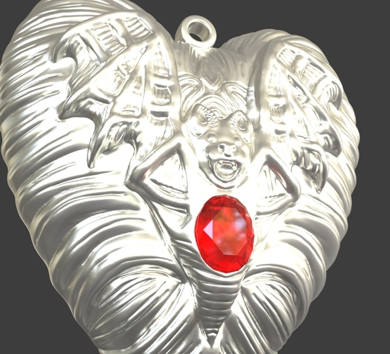 Jewelry Vampire Heart Pendant 3D Print 243679