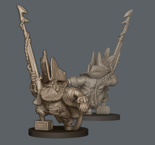 Dwarf Pirate ARRRGH! 3D Print 243696
