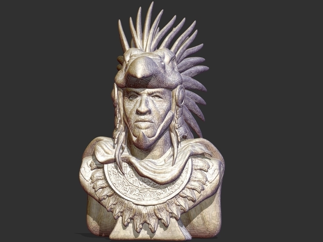 3D Printed Aztec Warrior Bust By Zbrushingmx | Pinshape