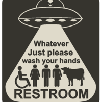 Small Bathroom sign (Cow) Alien Abduction 3D Printing 243933
