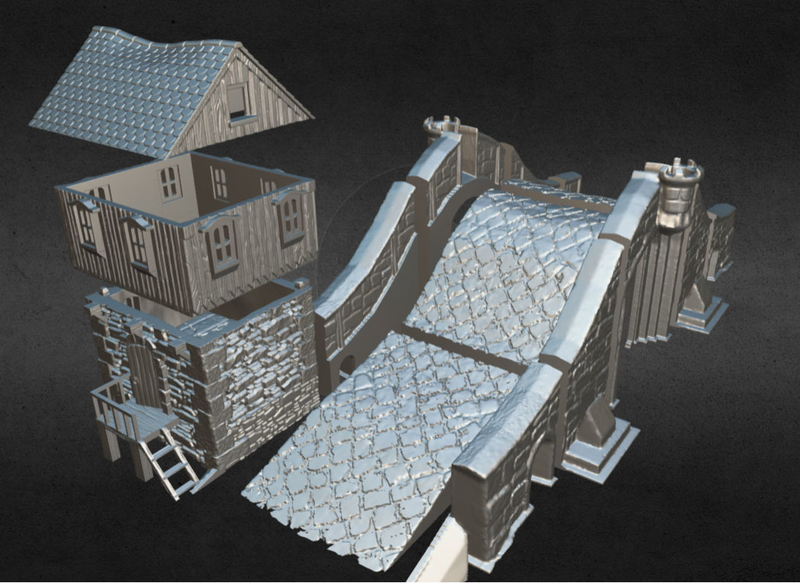 guardhouse with bridge (stl files)
