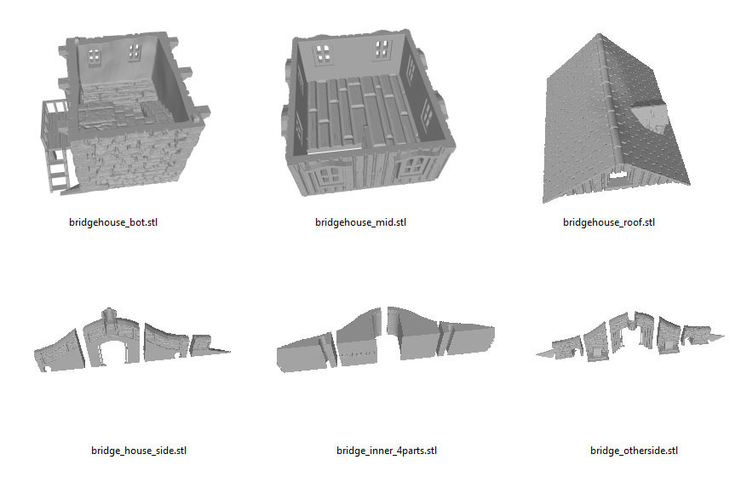 guardhouse with bridge (stl files) 3D Print 243975